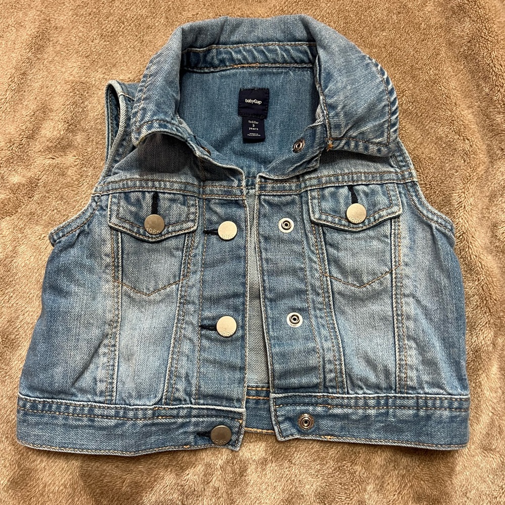 GAP Light Blue Denim Vest for Toddler 3T